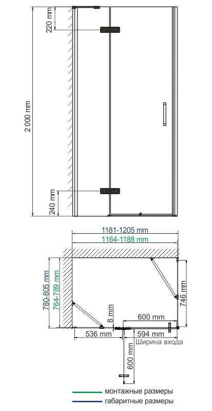 Душевой уголок WasserKRAFT Aller 10H06L 120x80 см