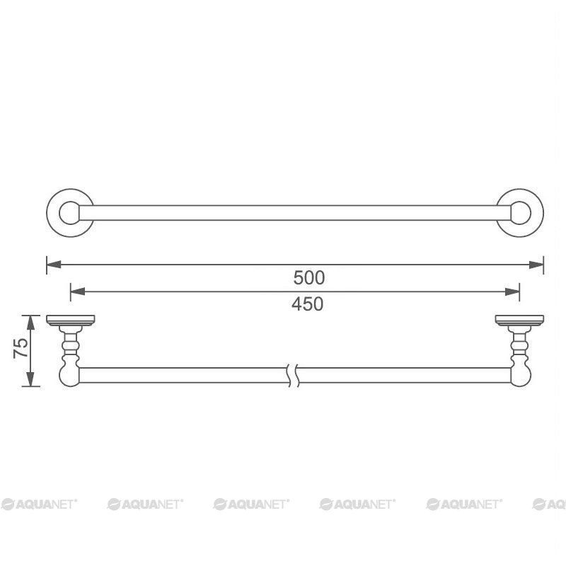 Держатель для полотенец Aquanet 4618, золото (45 см) 00189276