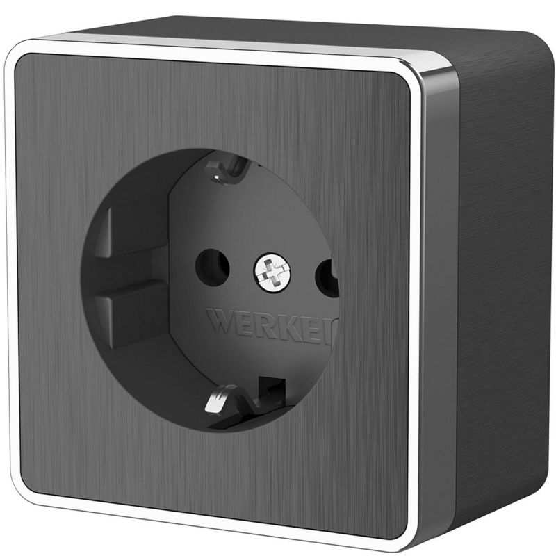 Розетка с заземлением Gallant (графит рифленый) Werkel W5071004 фото 1