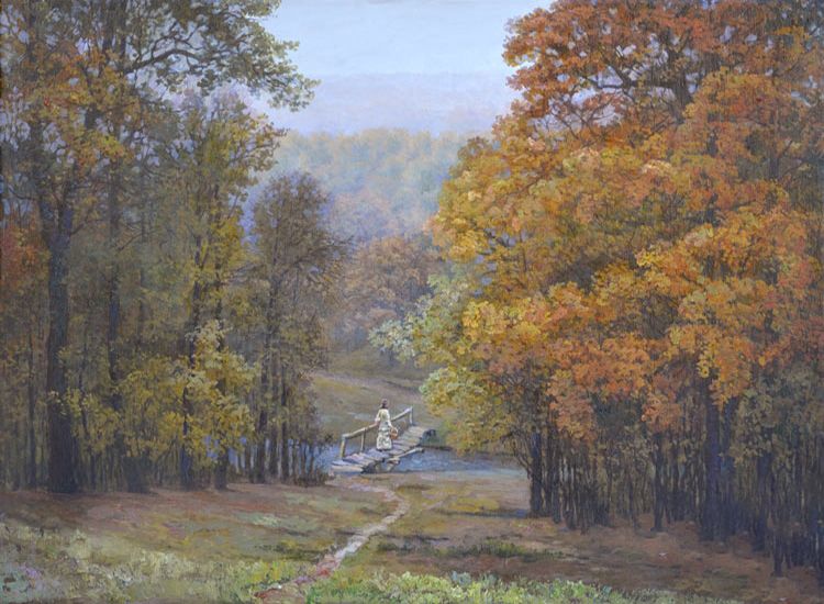 Картина "Осенний лес" Панов Эдуард Парфирьевич