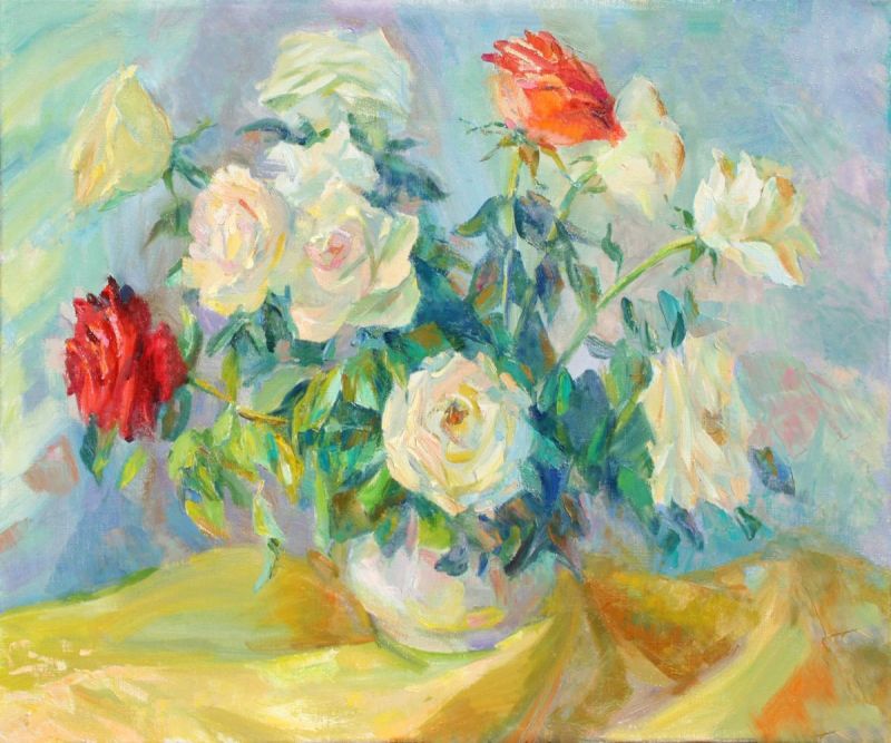 Картина "Розы. Улыбаясь солнцу" Ирина Миргород