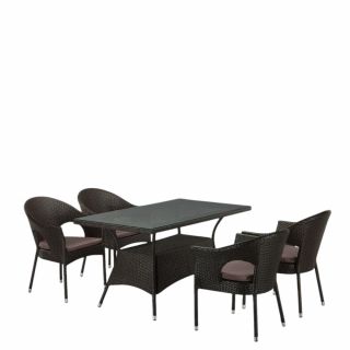 Обеденный комплект плетеной мебели Afina T198A/Y79A-W53 4 Pcs Brown