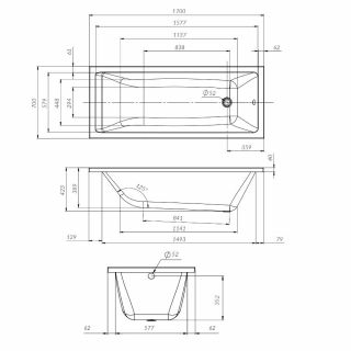 Каркас для ванны AM.PM Gem W93A-170-070W-R 170х70 см