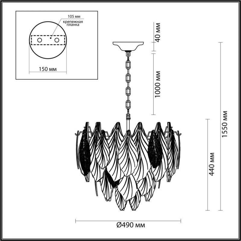 Люстра Odeon Light золото/белый/прозрачный/металл/стекло/фарфор/металл E14 8*40W LACE 5052/8