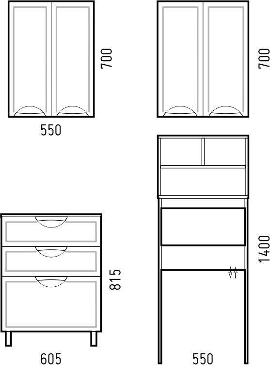 Стойка Corozo Монро 55 SD-00000390, 55х140 см