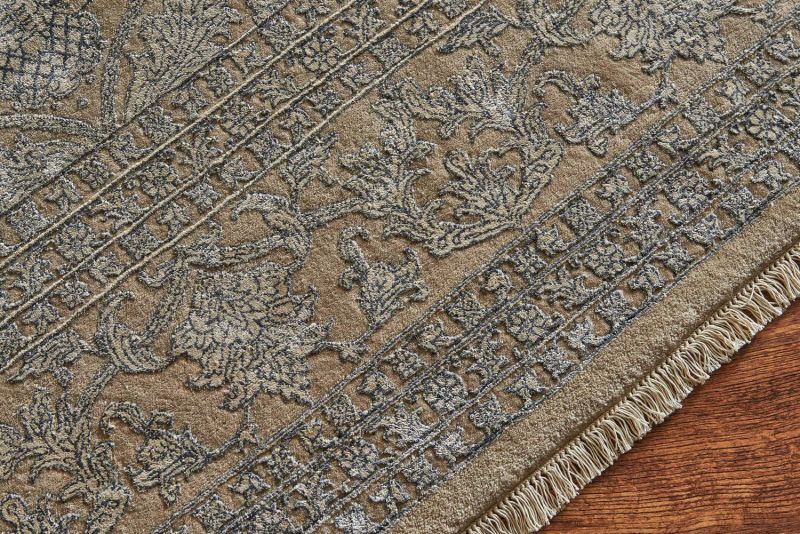 Индийский ковер из шерсти и арт-шёлка Carpet «KING OF AGRA» NO59-CRE-CRE 72 x 138 см фото 4
