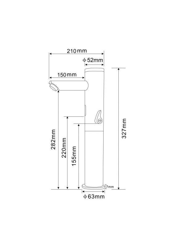 Электронный смеситель для раковины BeWash Photocell BWAM0BH808LR фото 2