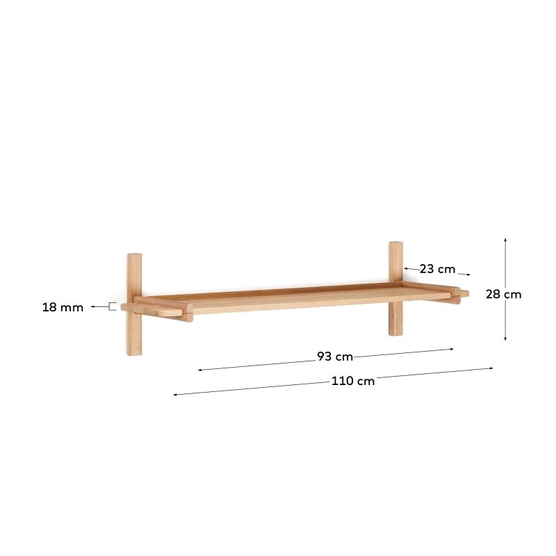 Модульная полка Sitra из массива дуба с натуральной отделкой, 90 см La Forma (ex Julia Grup) BD-3059424