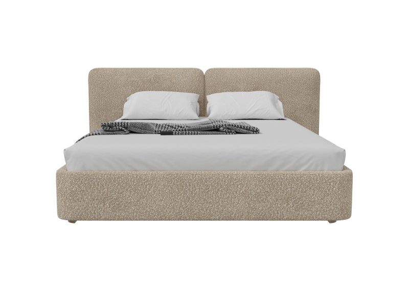 Кровать двуспальная Ellipsefurniture Hub Soft 180 см (молочный, букле) HU010106160499 фото 2