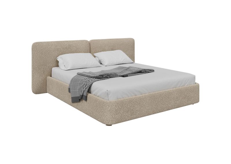 Кровать двуспальная Ellipsefurniture Hub Soft 180 см (молочный, букле) HU010106160499 фото 3