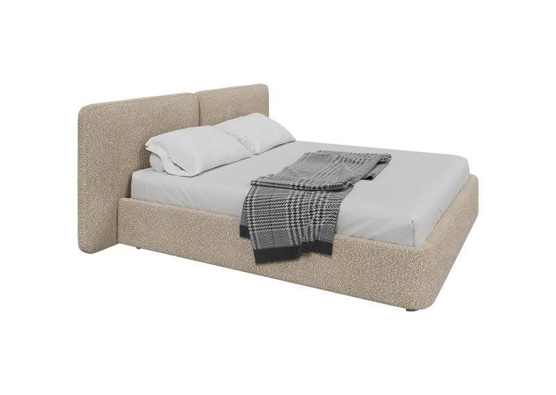 Кровать двуспальная Ellipsefurniture Hub Soft 180 см (молочный, букле) HU010106160499 фото 4