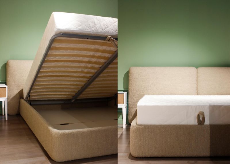 Кровать двуспальная Ellipsefurniture Hub Soft 180 см (молочный, букле) HU010106160499 фото 7