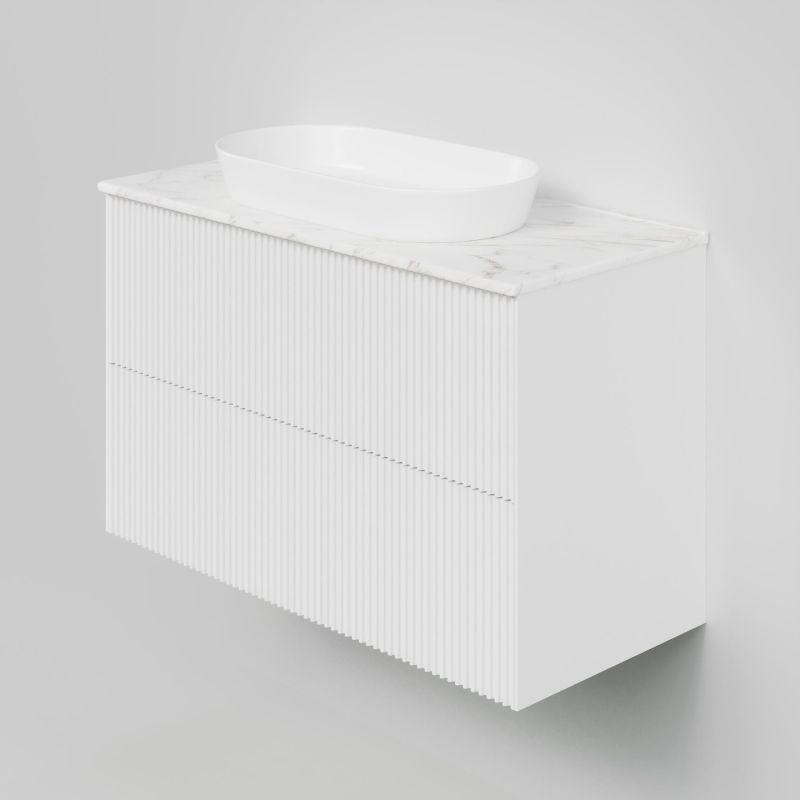 Тумба под раковину подвесная La Fenice Terra Twin Bianco FNC-01-TER-B-100-2 100 см, белая матовая фото 4