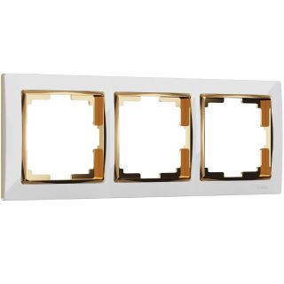 Рамка на 3 поста (белый/золото) Werkel W0031933