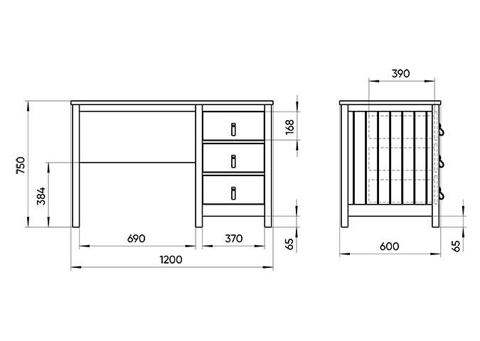 Стол письменный Ellipsefurniture Elit (белый) ET010401010101