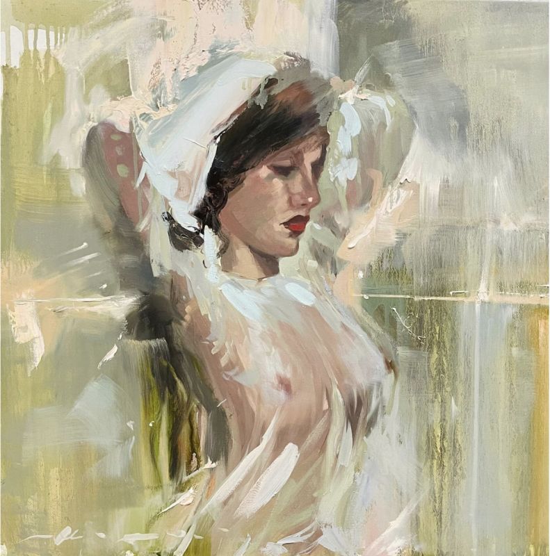 Картина "Девушка в прозрачной блузке" Анна Маратканова