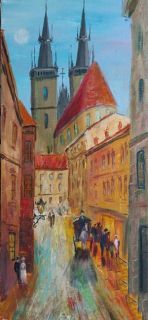Картина "Сны о Праге" 85x40 Быстрова Анастасия