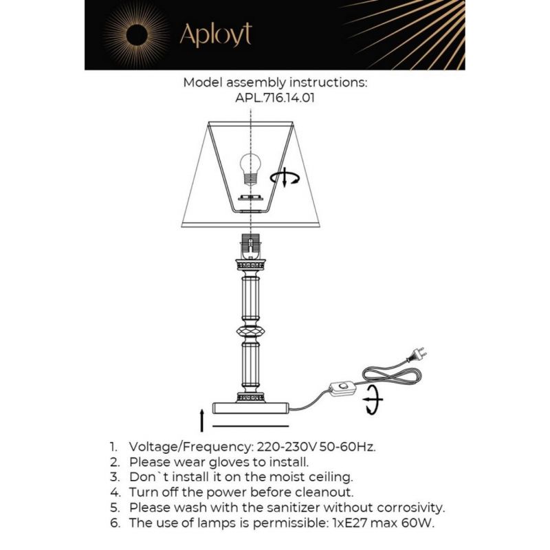 Настольная лампа Aployt Patricia APL.716.14.01 фото 5