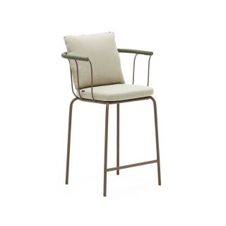 Барный стул из корда и стали окрашенный в коричневый цвет Salguer  La Forma (ex Julia Grup) BD-2607667