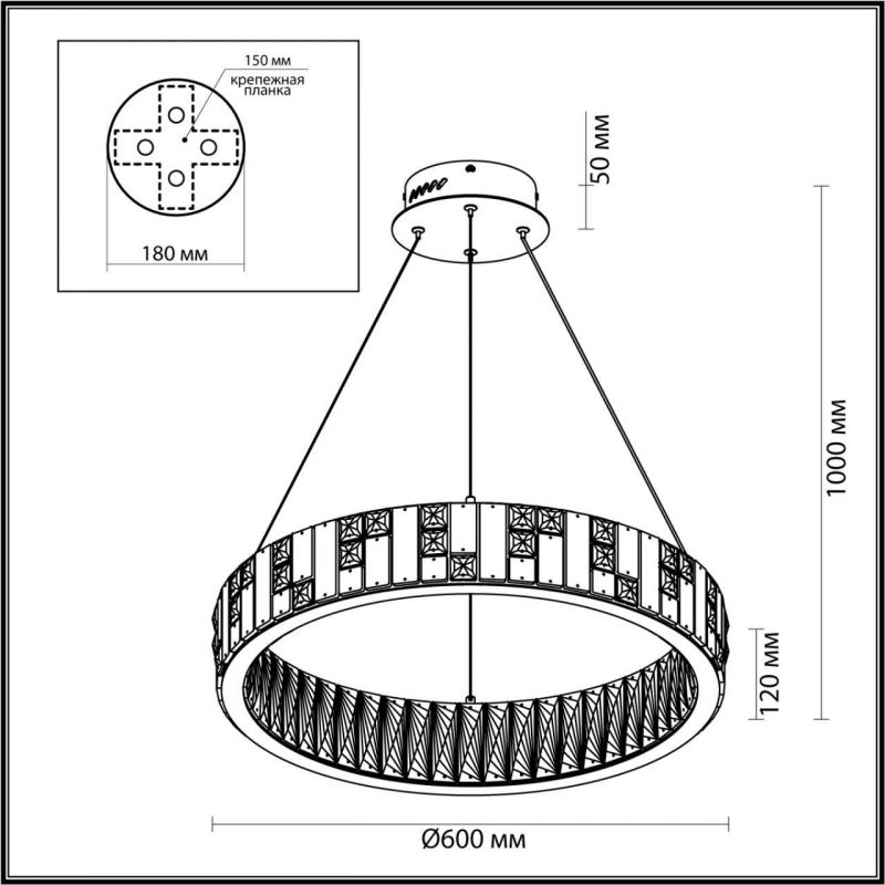 Люстра Odeon Light золото/прозрачный/белый/металл/хрусталь/алебастр LED 80W 3700K CROSSA 5072/80L