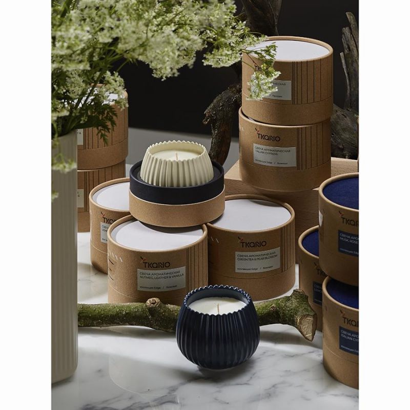 Свеча ароматическая sandalwood, bergamot & citrus из коллекции edge, синий, 30 ч Tkano BD-3043160 фото 2