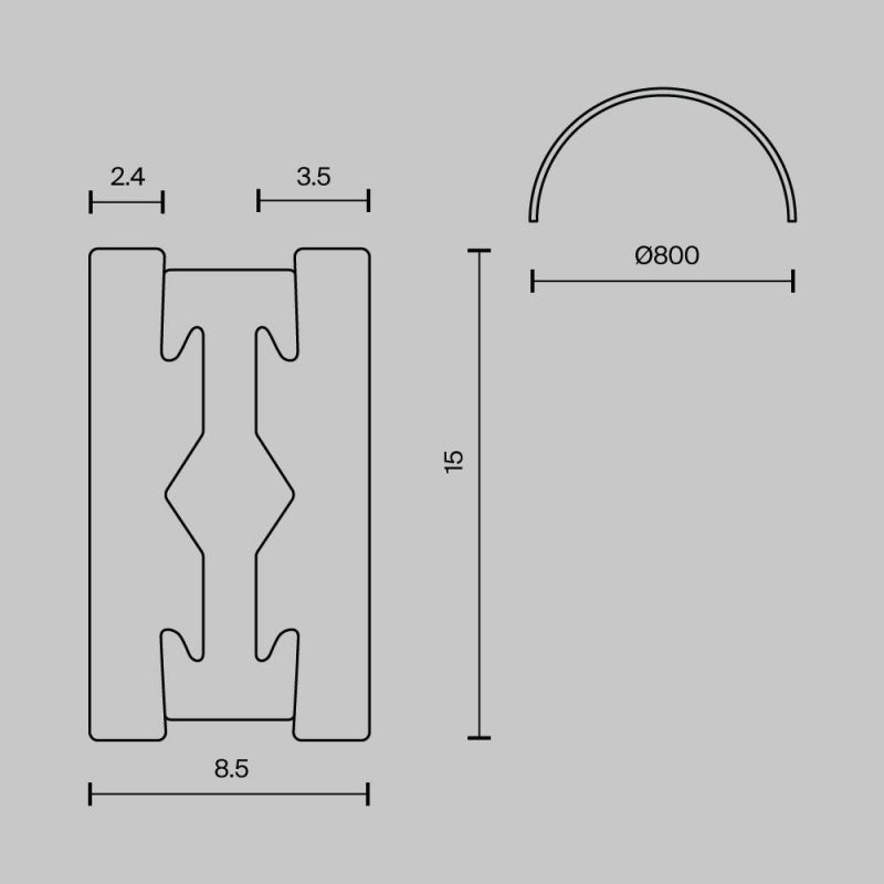 Шинопровод накладной/подвесной Maytoni Busbar trunkings Flarity TRX154-SR-D800-BS