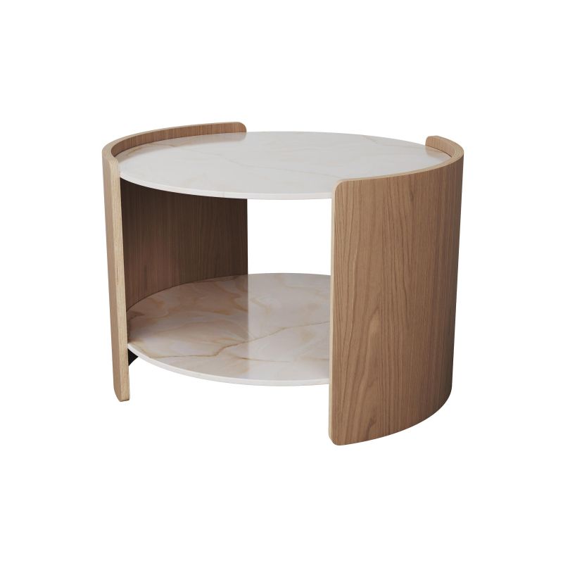 Столик Ellipsefurniture Lagom Stone D 65 см высота 45 см (камень LC, натуральный дуб) LG016614115 фото 3