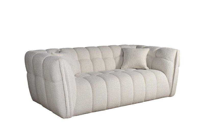 Диван двухместный букле белый Garda Decor Prato BD-3145165 фото 2