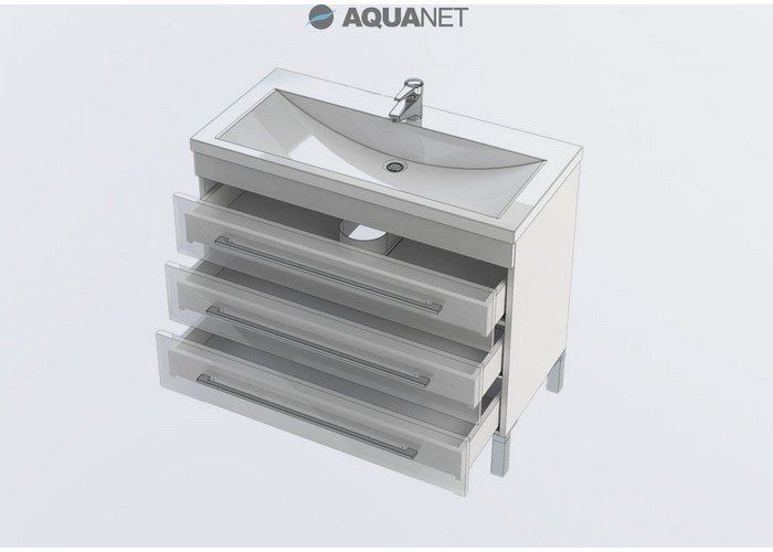 Тумба под раковину напольная Aquanet Верона 178471 белая 100 фото 4