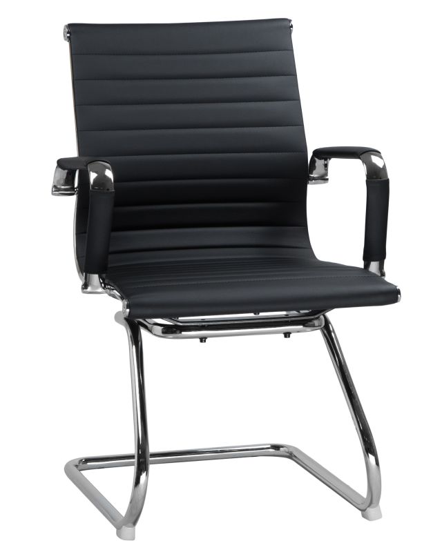 Офисный стул Dobrin 102N-LMR CODY, цвет сиденья черный, цвет основания хромированная сталь