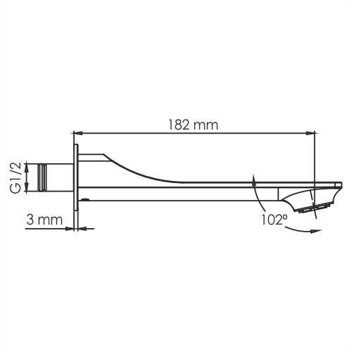 Настенный излив для ванны WasserKRAFT A174