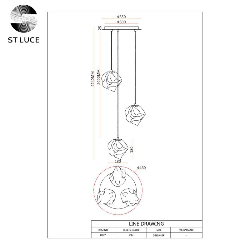 Подвесной светильник ST Luce Portici SL1175.303.03 фото 4