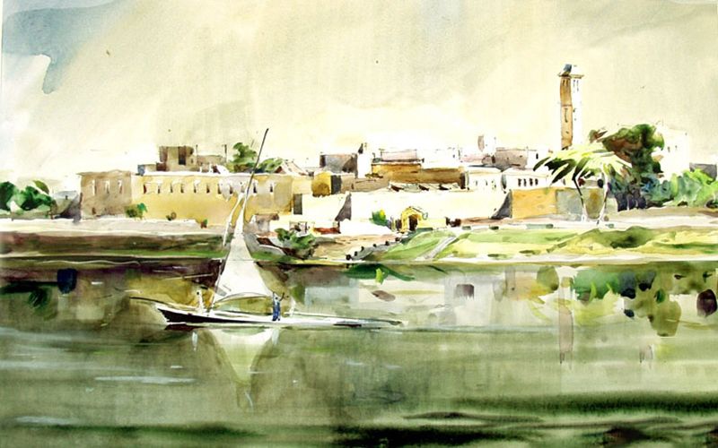 Картина "Каир. Заход солнца" Юрий Чистяков