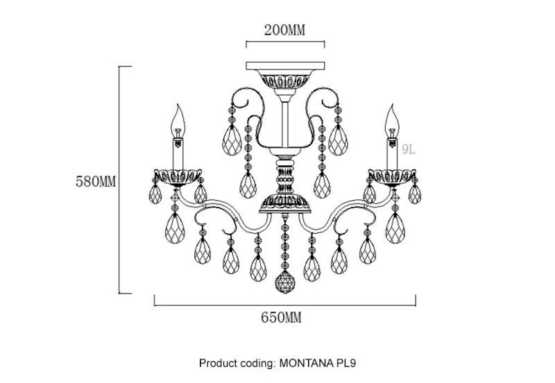 Светильник потолочный Crystal Lux MONTANA PL9