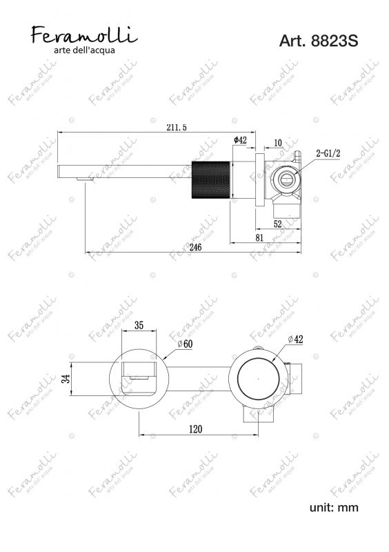 Смеситель для раковины Feramolli BO8823S белый