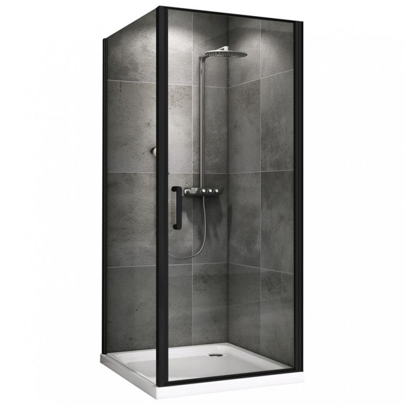 Душевой уголок Abber Sonnenstrand AG04100B-S85B 100x85 см, профиль черный, стекло прозрачное фото 1