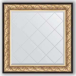 Зеркало с гравировкой в багетной раме 90x90 Evoform EXCLUSIVE-G BY 4337 барокко золото