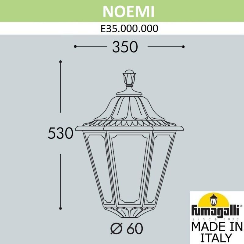 Уличный фонарь на столб FUMAGALLI NOEMI бронза, бежевый E35.000.000.BYH27 фото 2