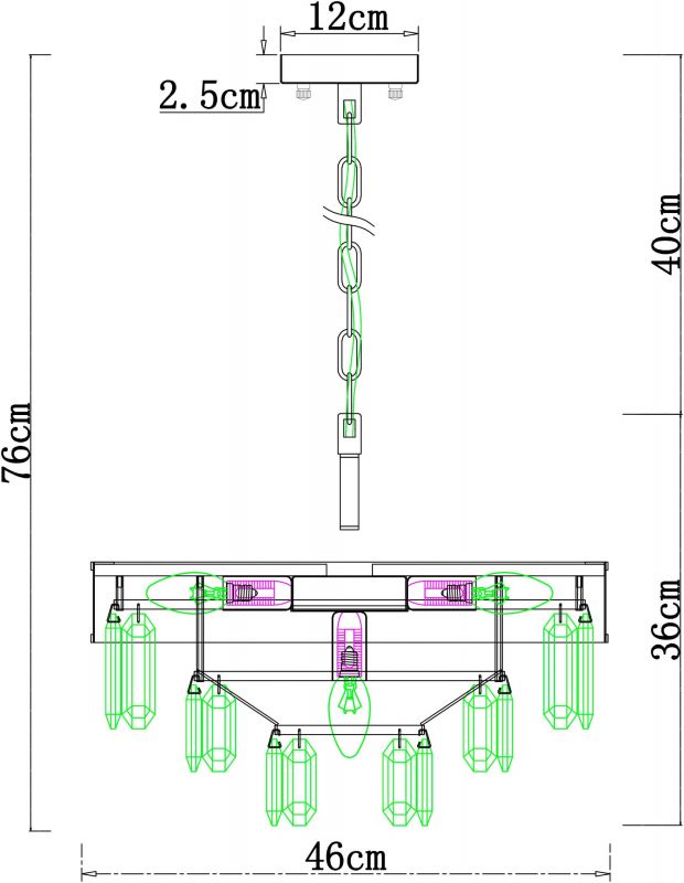 Подвесная люстра Arte Lamp ANNABELLE A1008LM-6GO