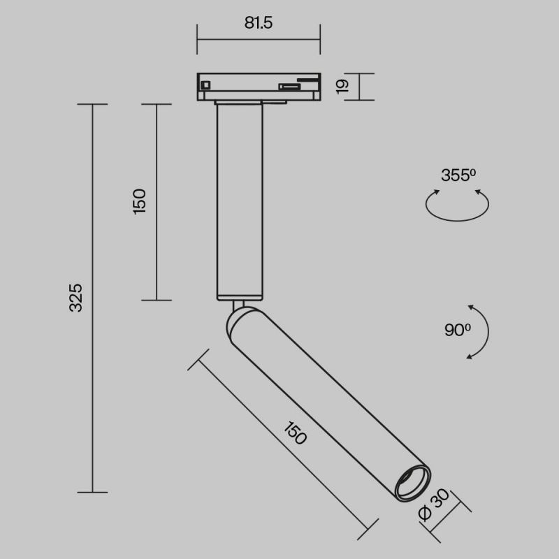 Трековый светильник Maytoni TR142-1-6W3K-B