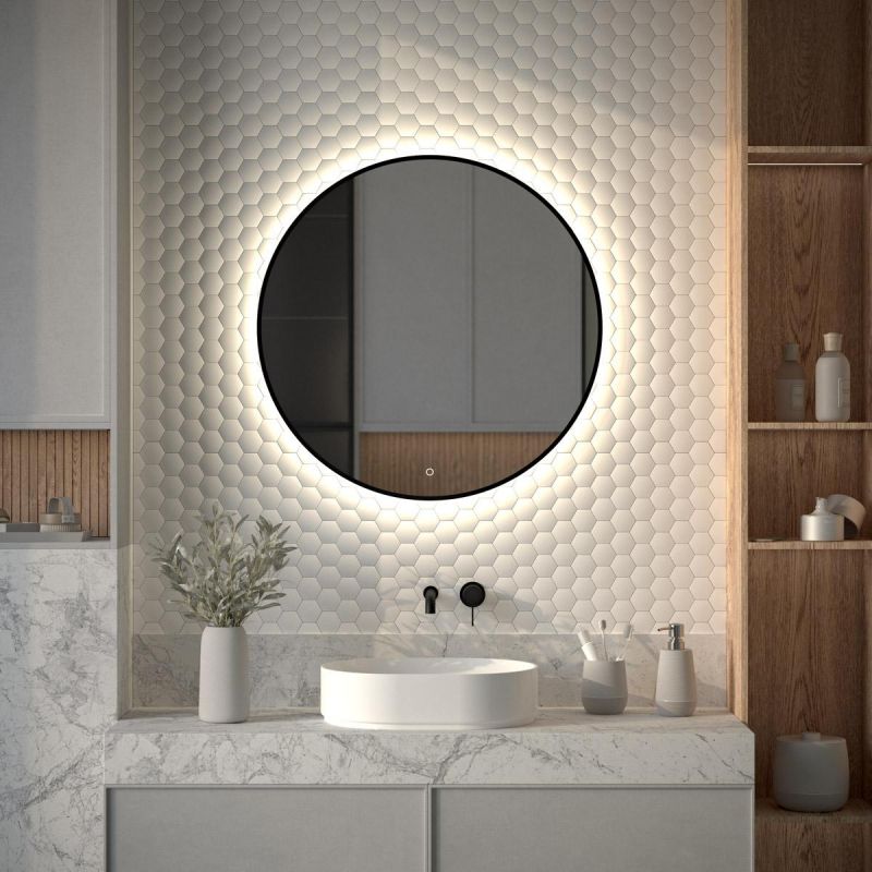 Зеркало для ванной DEFESTO AURA DF 2985S с LED-подсветкой и сенсорным выключателем Ø80см фото 3