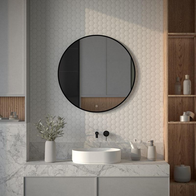 Зеркало для ванной DEFESTO AURA DF 2985S с LED-подсветкой и сенсорным выключателем Ø80см фото 4