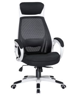 Офисный стул Dobrin 109BL_White-LMR STEVEN WHITE, цвет белый пластик, чёрная ткань