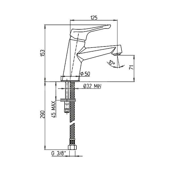 Смеситель для раковины Paini Bios 05CR205/574