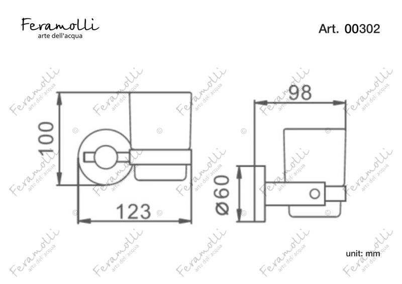 Стакан Feramolli Lugano CL302, хром