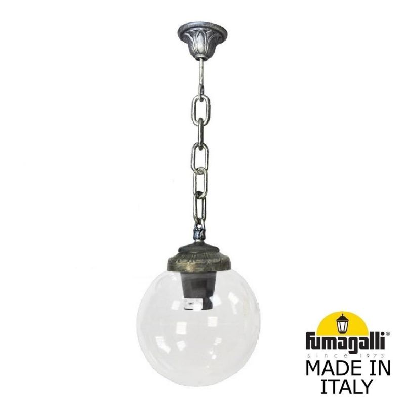 Подвесной уличный светильник  Fumagalli GLOBE 250 бронза, прозрачный G25.120.000.BXF1R фото 1