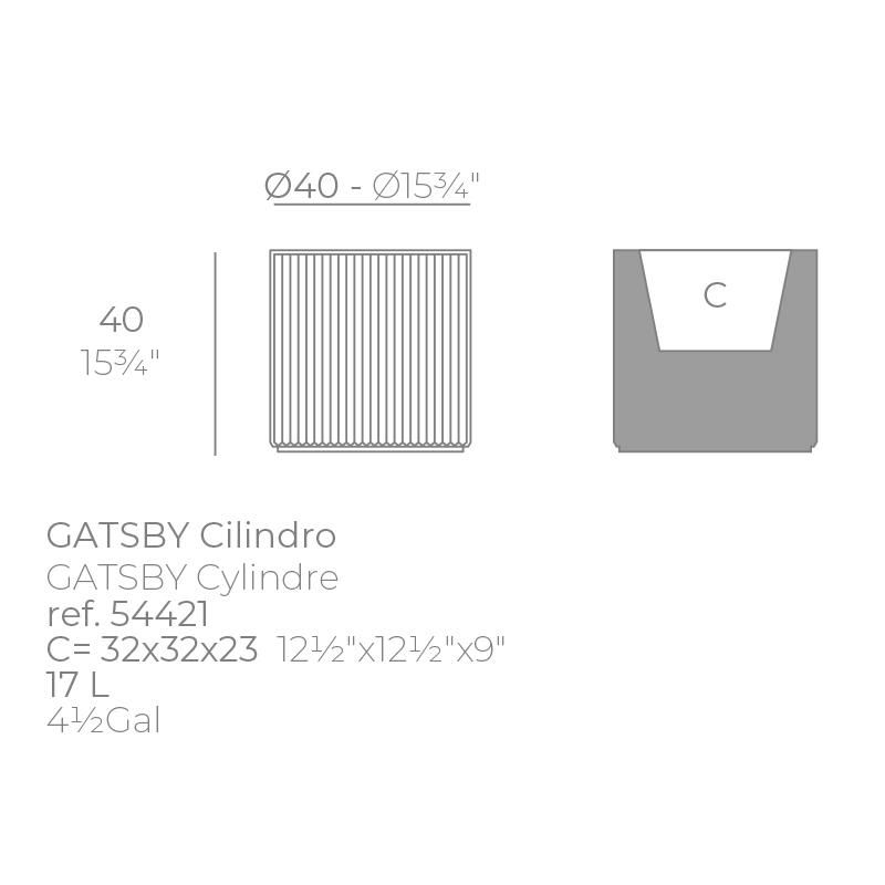 Кашпо Gatsby cylinder 40x40 Vondom BD-2609221