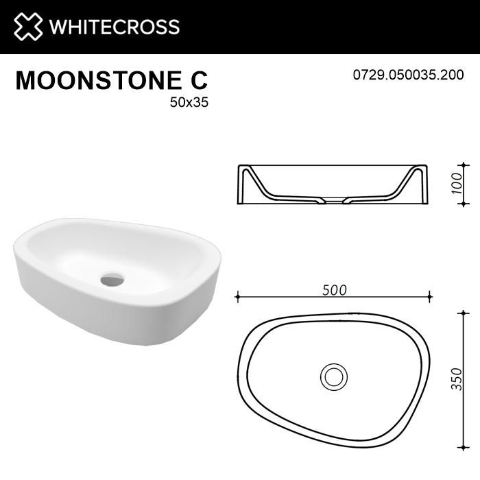 Раковина WHITECROSS 0729.050035.200 Moonstone C 50x35 белый матовый