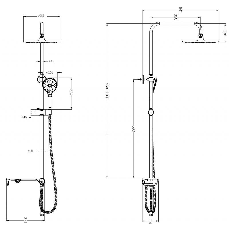 Душевой гарнитур Lemark LM8810C, с крючком