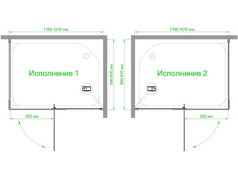 Душевой уголок Royal Bath  RBHPVD-T-BL, 120х90 см